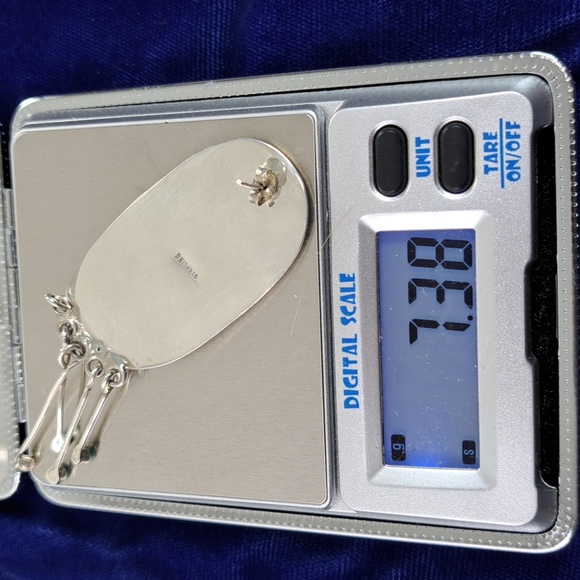 Vintage Native American Multi Stone On Sterling Silver Dangle Earrings Post - Picture 15 of 16